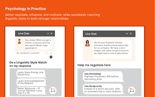 PsyGenie – Understand Humans and Communicate Better with AI  from Chrome web store to be run with OffiDocs Chromium online