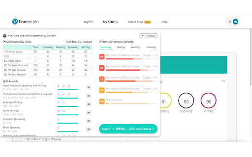 PTE Sub skill by APEUni  from Chrome web store to be run with OffiDocs Chromium online
