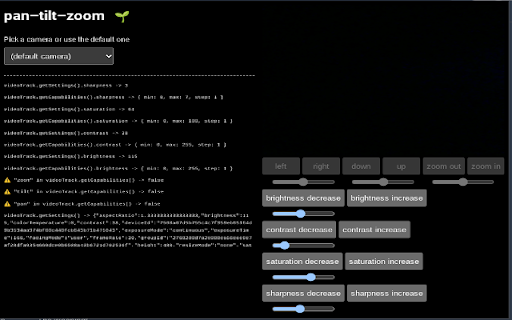 PTZ Extension  from Chrome web store to be run with OffiDocs Chromium online