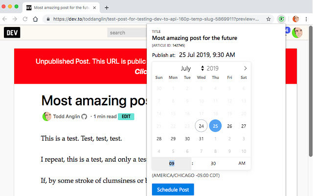 PublishTo.Dev Extension  from Chrome web store to be run with OffiDocs Chromium online