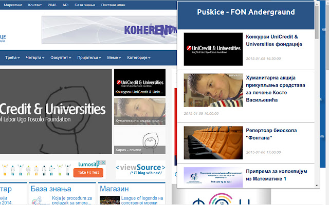Puškice FON Andergraund  from Chrome web store to be run with OffiDocs Chromium online