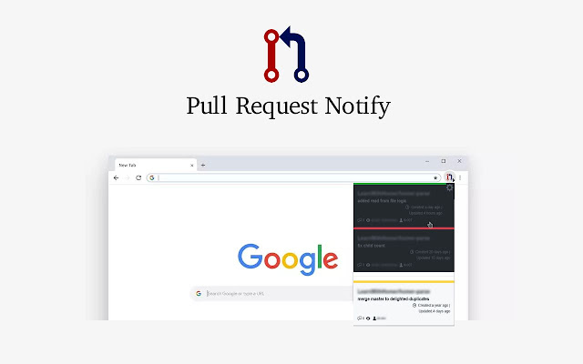 Pull Request notify  from Chrome web store to be run with OffiDocs Chromium online