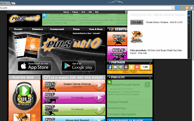 PulsRadio.com Trance  from Chrome web store to be run with OffiDocs Chromium online