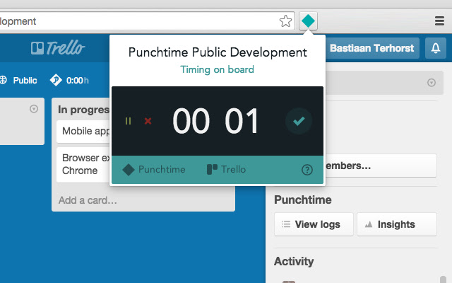 Punchtime for Trello  from Chrome web store to be run with OffiDocs Chromium online