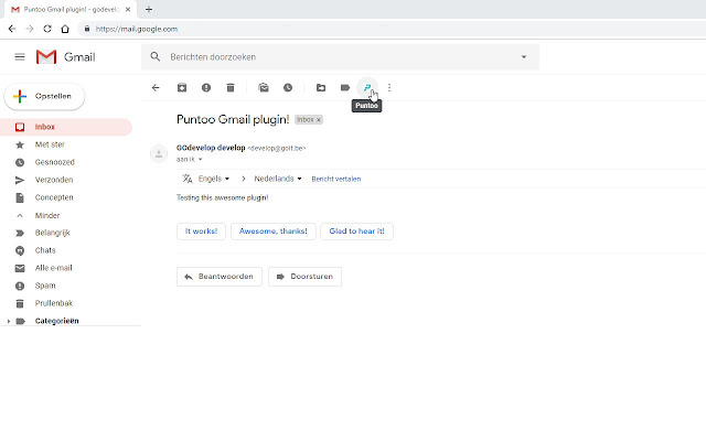 PUNTOO Gmail  from Chrome web store to be run with OffiDocs Chromium online