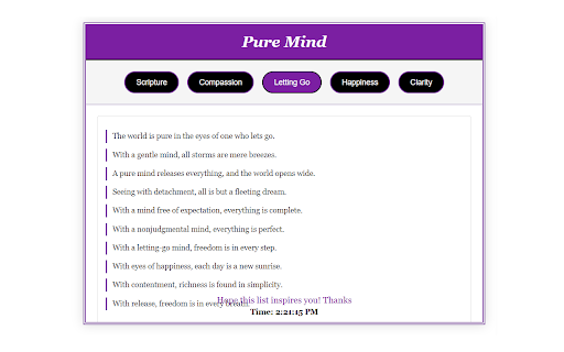 Pure Mind  from Chrome web store to be run with OffiDocs Chromium online