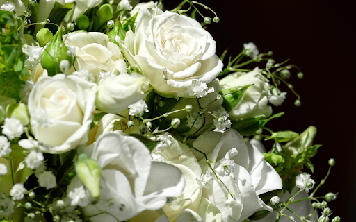 Pure white flower bouquet  from Chrome web store to be run with OffiDocs Chromium online