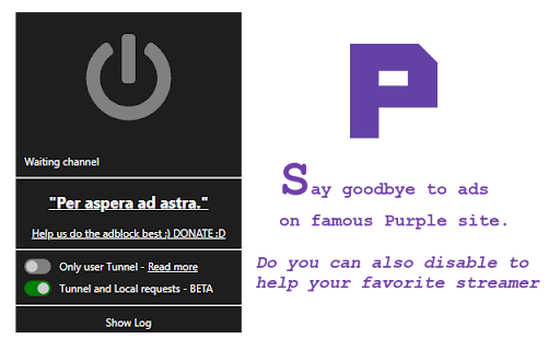 Purple Ads Blocker  from Chrome web store to be run with OffiDocs Chromium online