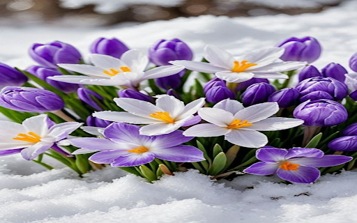 purple and white crocus flowers wallpaper  from Chrome web store to be run with OffiDocs Chromium online