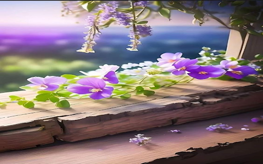 Purple climbing flower window sill wallpaper  from Chrome web store to be run with OffiDocs Chromium online