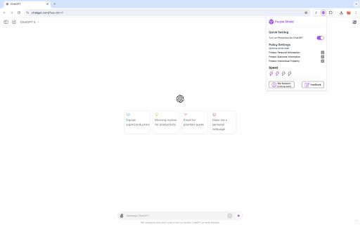 Purple Shield  from Chrome web store to be run with OffiDocs Chromium online