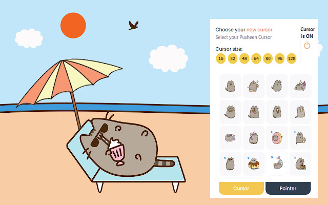 Pusheen Cursor  from Chrome web store to be run with OffiDocs Chromium online