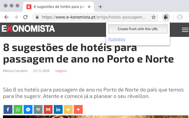 Pushnews  from Chrome web store to be run with OffiDocs Chromium online