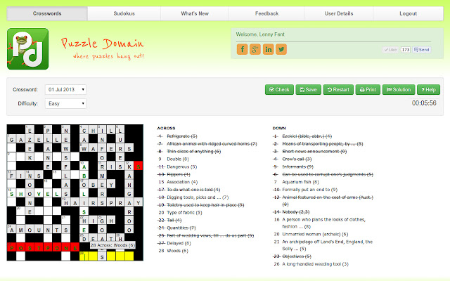 Puzzle Domain  from Chrome web store to be run with OffiDocs Chromium online
