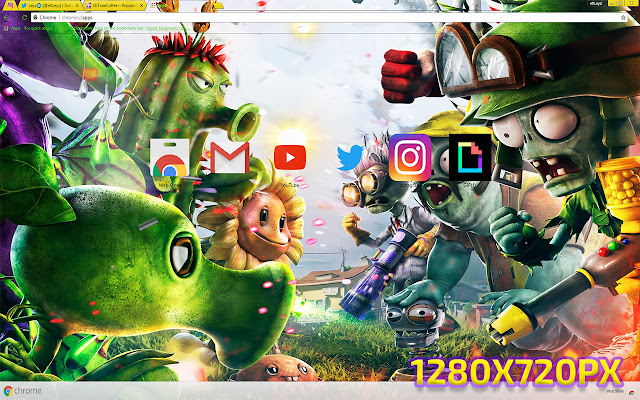 PVZ:GW Peashooter voetsoldaat | 1280X720PX uit de Chrome-webwinkel om te worden uitgevoerd met OffiDocs Chromium online