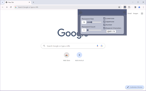 Pwd Generator  from Chrome web store to be run with OffiDocs Chromium online