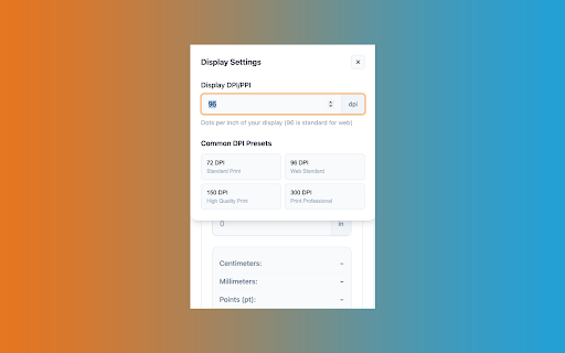 PX to Inches Converter  from Chrome web store to be run with OffiDocs Chromium online
