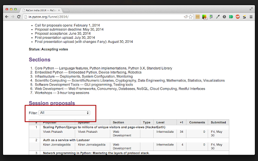 PyCon Funnel Filter  from Chrome web store to be run with OffiDocs Chromium online