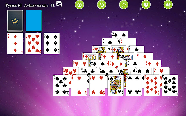 Pyramid Solitaire  from Chrome web store to be run with OffiDocs Chromium online