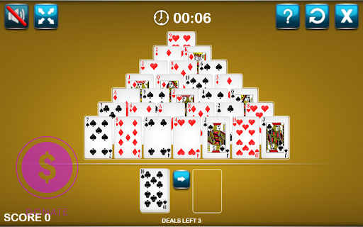 Pyramid Solitaire  from Chrome web store to be run with OffiDocs Chromium online