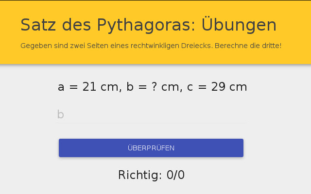 Pythagoras Trainer  from Chrome web store to be run with OffiDocs Chromium online