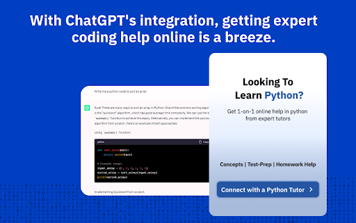 Python Tutor Wiingy  from Chrome web store to be run with OffiDocs Chromium online