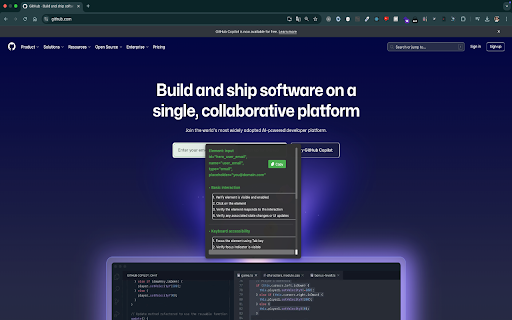 QA Test Case Helper  from Chrome web store to be run with OffiDocs Chromium online