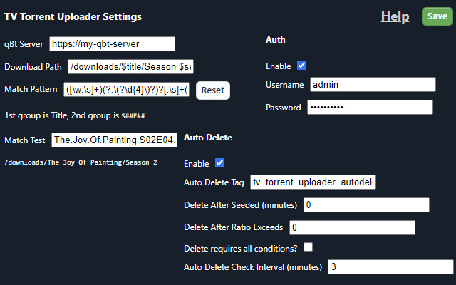 qBt TV Torrent Upload  from Chrome web store to be run with OffiDocs Chromium online