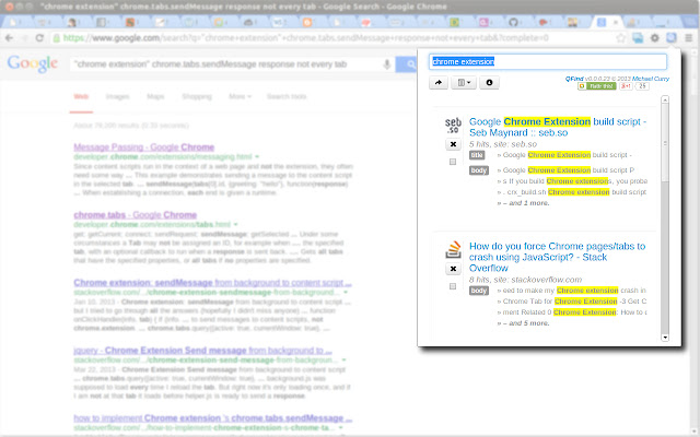 QFind  from Chrome web store to be run with OffiDocs Chromium online