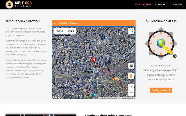 Qibla Direction From My Location  from Chrome web store to be run with OffiDocs Chromium online
