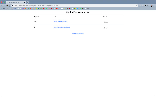 Qinks  from Chrome web store to be run with OffiDocs Chromium online