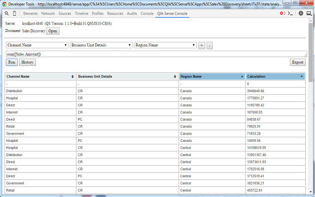 Qlik Sense Console  from Chrome web store to be run with OffiDocs Chromium online