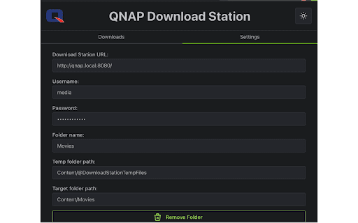 QNAP Download Station Manager  from Chrome web store to be run with OffiDocs Chromium online