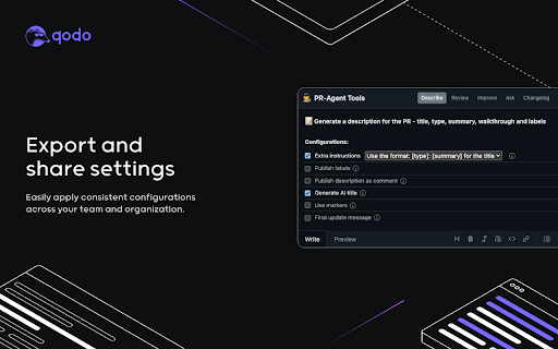 Qodo Merge: AI Powered Code Reviews  Chat  from Chrome web store to be run with OffiDocs Chromium online