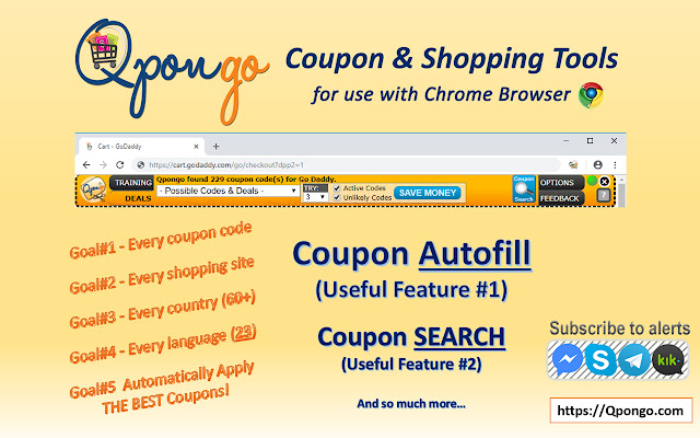 Qpongo Coupon  Shopping Tool  from Chrome web store to be run with OffiDocs Chromium online