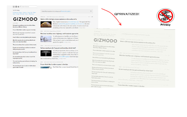 QPrivatize: Screen Shield  from Chrome web store to be run with OffiDocs Chromium online