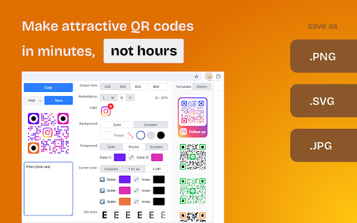 QRat QR Code Generator  from Chrome web store to be run with OffiDocs Chromium online