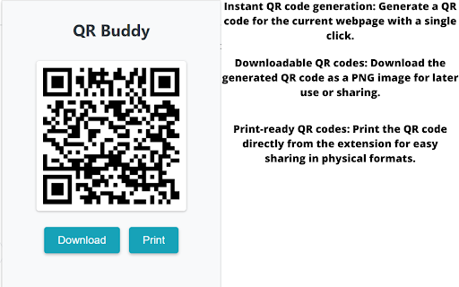 QR Code Buddy  from Chrome web store to be run with OffiDocs Chromium online