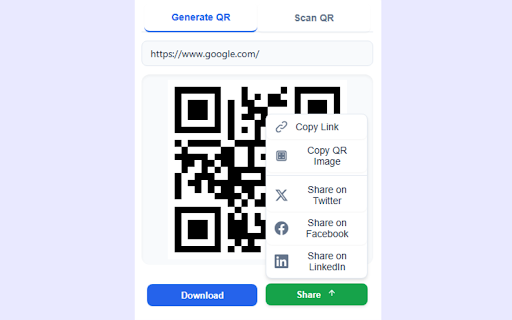 QR Code Generator and Scanner  from Chrome web store to be run with OffiDocs Chromium online
