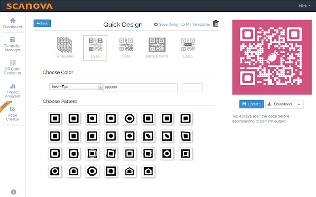 QR Code Generator by Scanova  from Chrome web store to be run with OffiDocs Chromium online