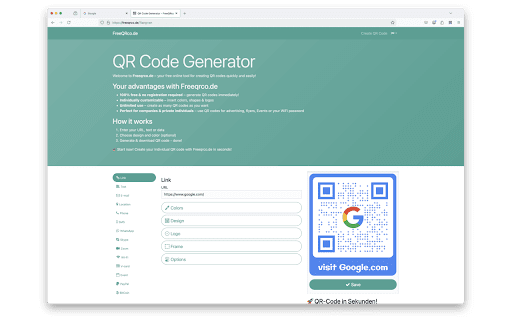QR Code Generator Free  from Chrome web store to be run with OffiDocs Chromium online