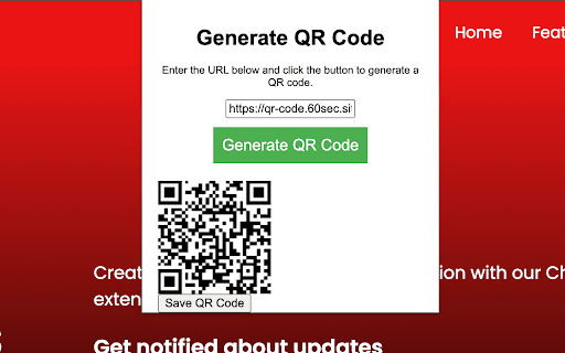 QR Code Generator from URL  from Chrome web store to be run with OffiDocs Chromium online