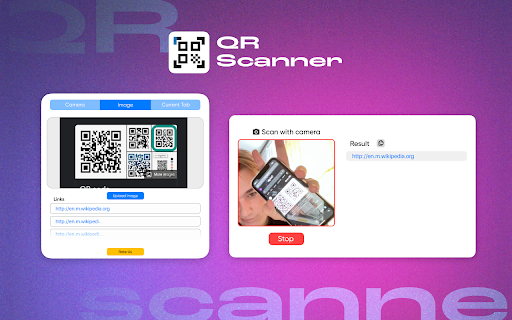 QR Code Scanner Online  from Chrome web store to be run with OffiDocs Chromium online