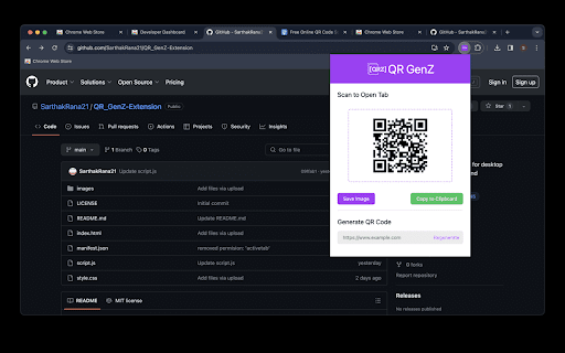 QR GenZ  from Chrome web store to be run with OffiDocs Chromium online