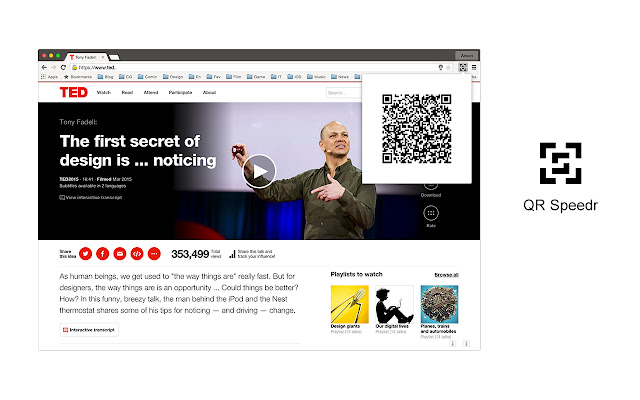 QR Speedr  from Chrome web store to be run with OffiDocs Chromium online