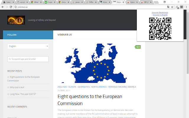 Передача URL-адреса QR из интернет-магазина Chrome для запуска с помощью OffiDocs Chromium онлайн