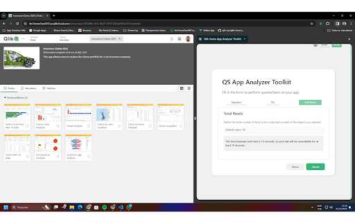QS App Analyzer Toolkit  from Chrome web store to be run with OffiDocs Chromium online