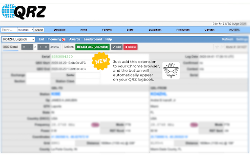 QSLWorld Integration  from Chrome web store to be run with OffiDocs Chromium online