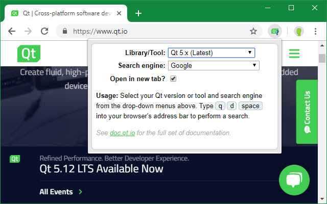 Qt Doc Search  from Chrome web store to be run with OffiDocs Chromium online