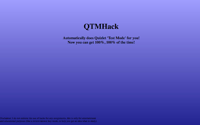 QTMHack  from Chrome web store to be run with OffiDocs Chromium online